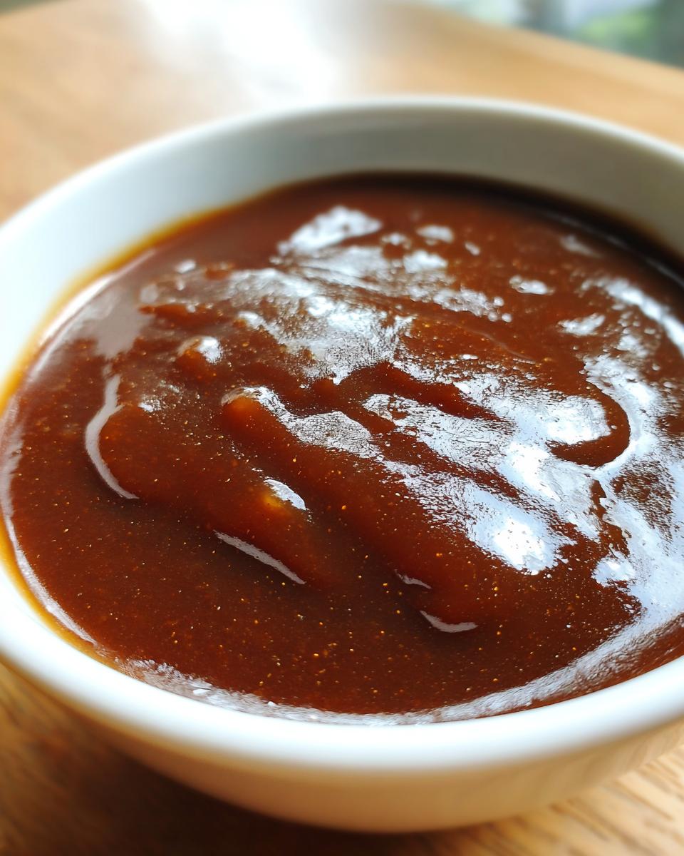 Close-up of thick, rich homemade brown gravy glistening in a small white dipping bowl.