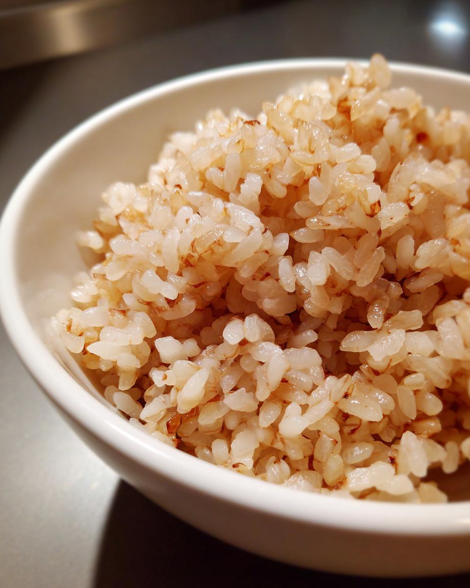 Close-up of perfectly seasoned sushi rice grains glistening inside a small white bowl.