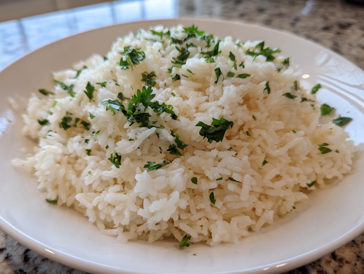 garlic butter rice - Featured