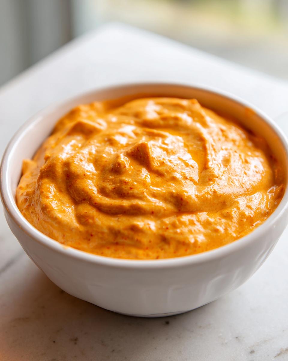Close-up of a thick, vibrant orange beer cheese dip swirled in a white bowl, perfect for game day.